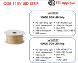 Load image into Gallery viewer, COB 110V LED STRIP 3000K / 6000K